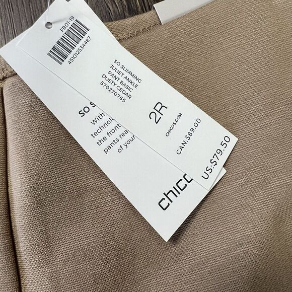 🆕 Chico’s SO SLIMMING So Slimming Juliet Ankle Pants In Tan SZ 2/12 - Picture 5 of 6